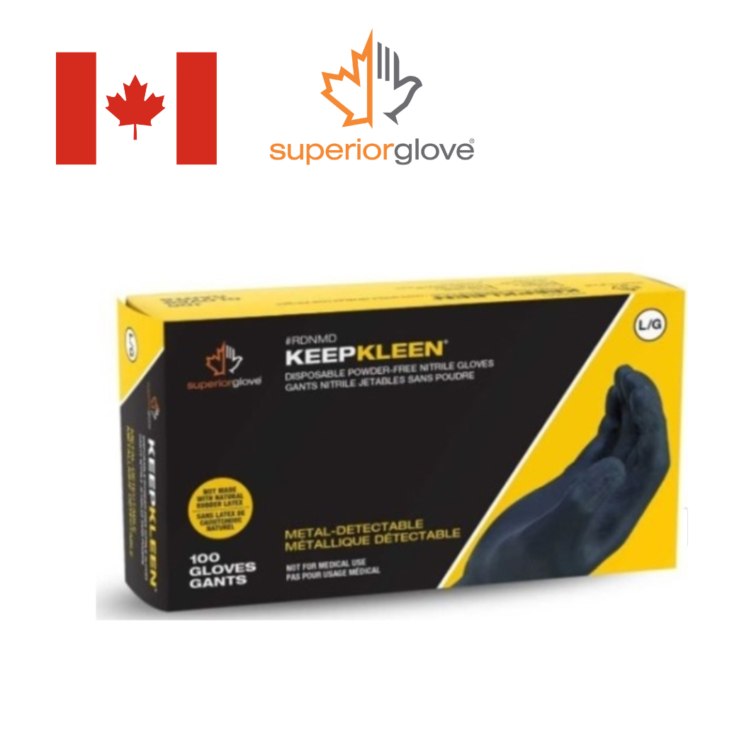 SUPERIOR RDNMD KeepKleen® Metal-Detectable Disposable Powder-Free Nitrile Glove Dark Blue x 100pc, Size S, M, L