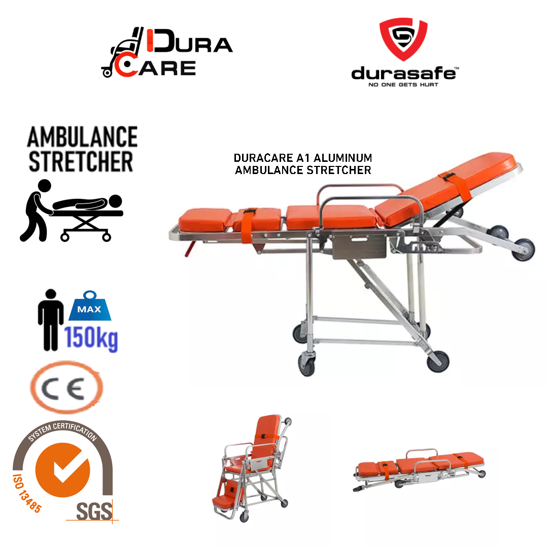 DURACARE A1 Multi-Level Aluminium Ambulance Stretcher Orange